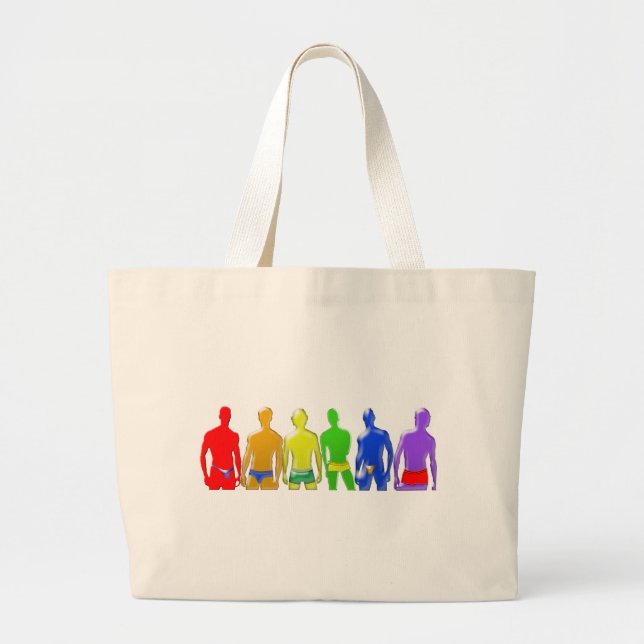 Bolso De Tela Gigante Hombres arcoiris (Frente)
