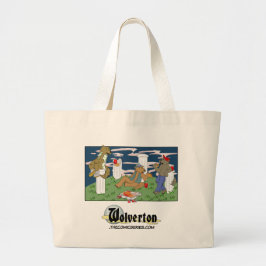 Bolso De Tela Gigante Hombres lobo comiendo pizza