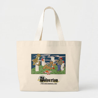 Bolso De Tela Gigante Hombres lobo comiendo pizza