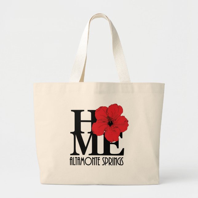 Bolso De Tela Gigante HOME Altamonte Springs Red Hibiscus (Frente)