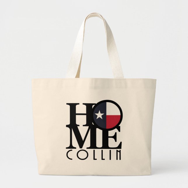 Bolso De Tela Gigante HOME Collin Texas (Frente)