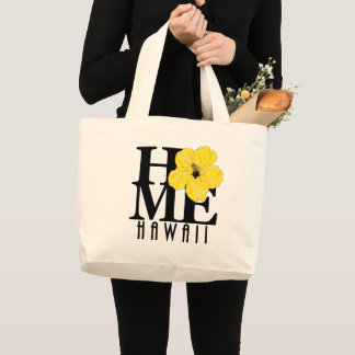 Bolso De Tela Gigante HOME Hawaii - hibisco amarillo