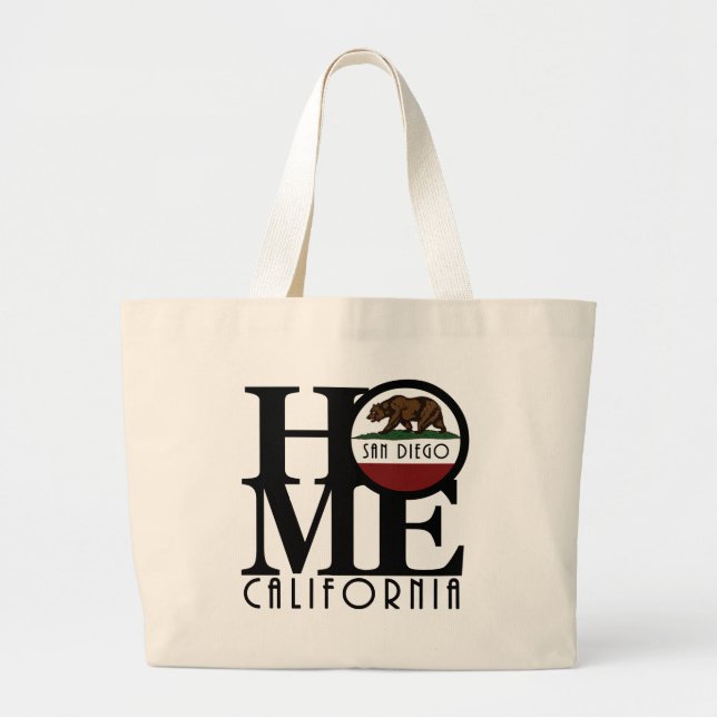 Bolso De Tela Gigante HOME San Diego California (Frente)