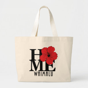 Bolso De Tela Gigante HOME Waimalu Red Hibiscus