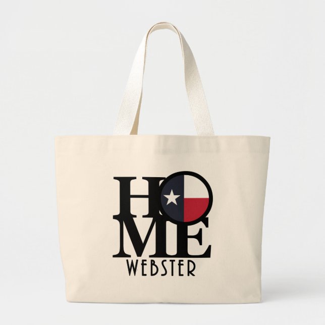 Bolso De Tela Gigante HOME Webster Texas (Frente)