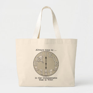 Bolso De Tela Gigante Hora de Creer-Niño y Reloj