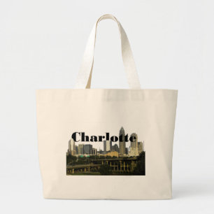 Bolso De Tela Gigante Horizonte de Charlotte NC con Charlotte en el
