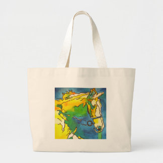 Bolso De Tela Gigante "Horse and Bridle Colorous Black Conesquema Art" #
