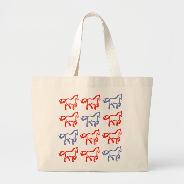 Bolso De Tela Gigante Horse Pattern Identity Bag (Frente)
