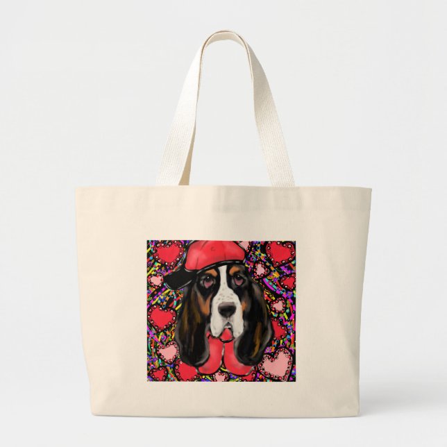 Bolso De Tela Gigante Hound Basset (Frente)