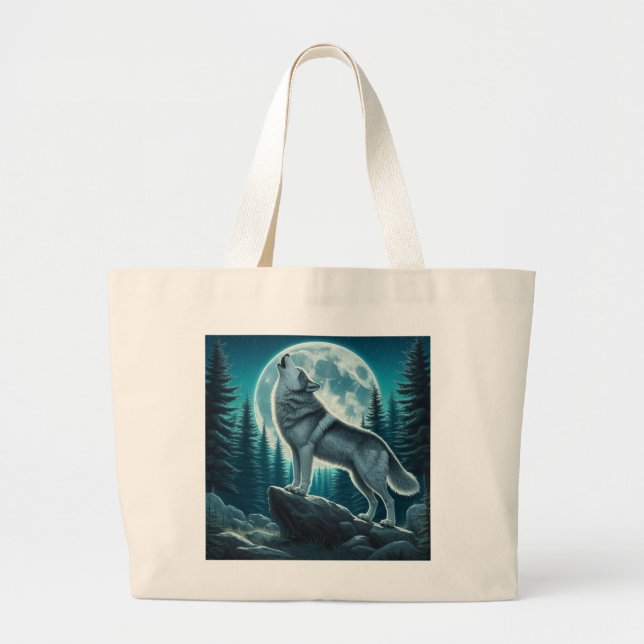 Bolso De Tela Gigante Howling Wolf (Frente)