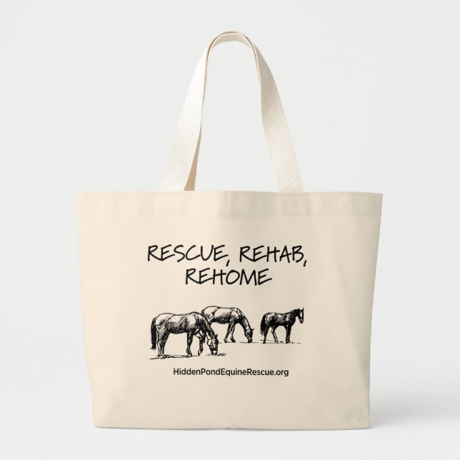 Bolso De Tela Gigante HPF Rescue, Rehab, Rehome Jumbo Bag (Frente)