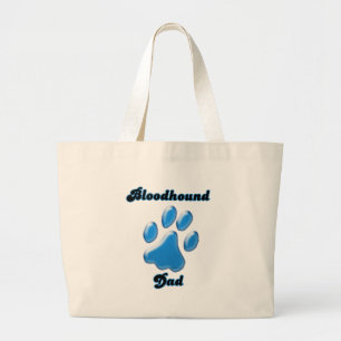 Bolso De Tela Gigante Huella azul de Bloodhound Dad