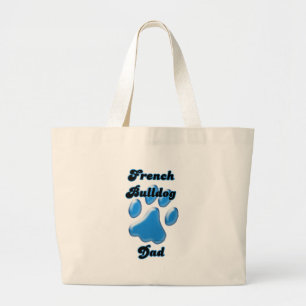 Bolso De Tela Gigante Huella azul del Bulldog francés Dad