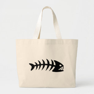Bolso De Tela Gigante Hueso de pescados de la piraña