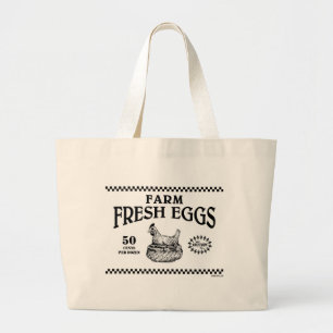 BOLSO DE TELA GIGANTE HUEVOS FRESCOS DE GRANJA