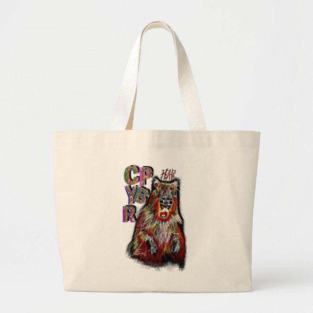 BOLSO DE TELA GIGANTE "HUH" CAPYBARA (Frente)