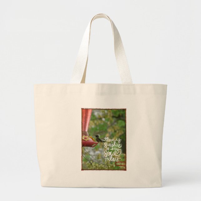 Bolso De Tela Gigante Hummingbird Sunshine en mi alma (Frente)