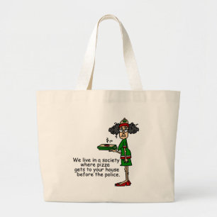 Bolso De Tela Gigante Humor de entrega de pizza