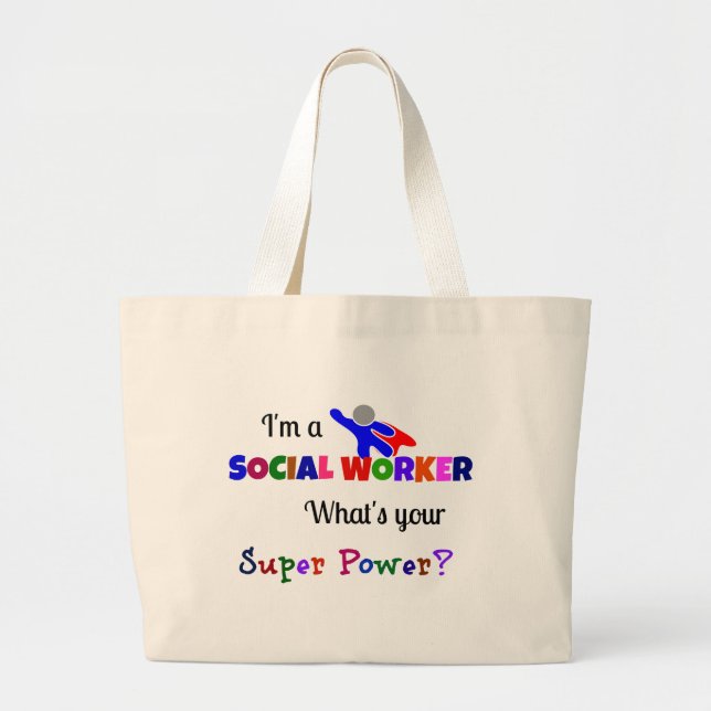 Bolso De Tela Gigante Humor de trabajador social (Frente)