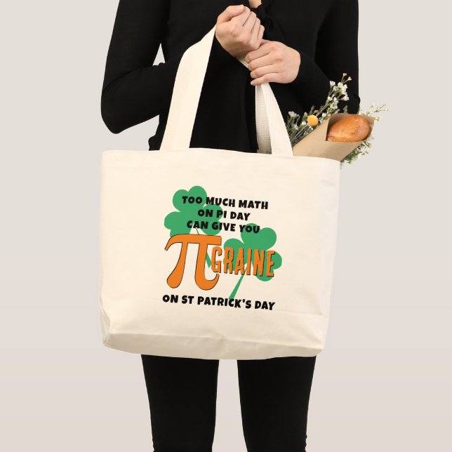 Bolso De Tela Gigante Humor Pi Day St Patrick's Day Math (Anverso (producto))