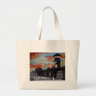 Bolso De Tela Gigante Huntington Beach Pier Sunset