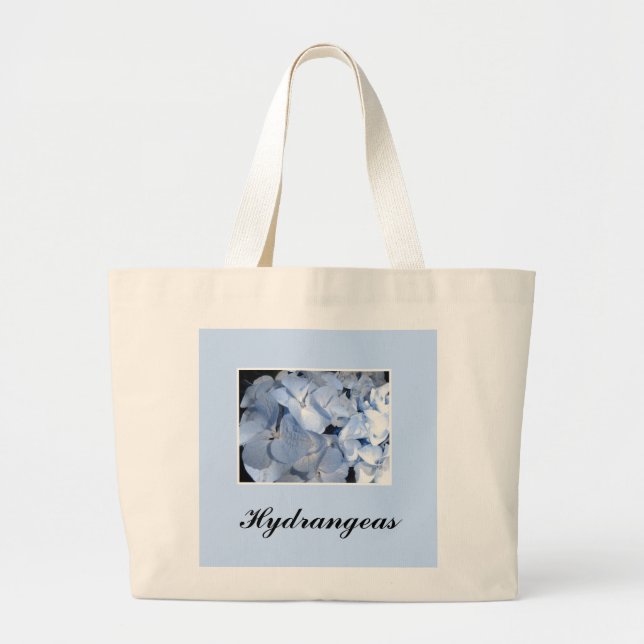 Bolso De Tela Gigante Hydrangeas Blue Baby (Frente)