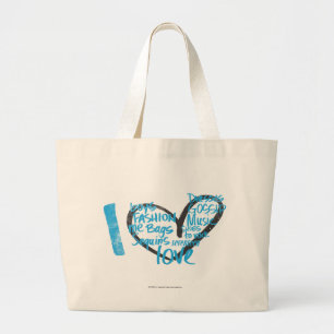 Bolso De Tela Gigante I aguamarina de la pintada del corazón