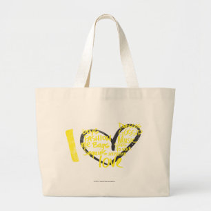 Bolso De Tela Gigante I amarillo de la pintada del corazón