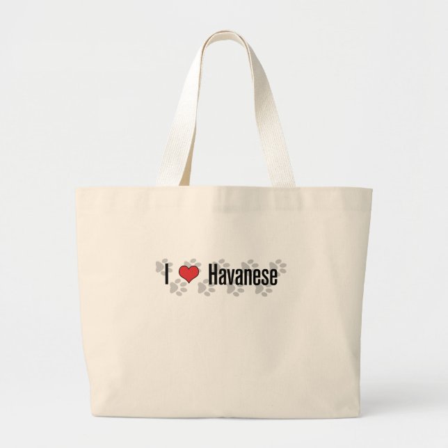 Bolso De Tela Gigante I (corazón) Havanese (Frente)