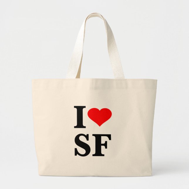 Bolso De Tela Gigante I corazón San Francisco (Frente)