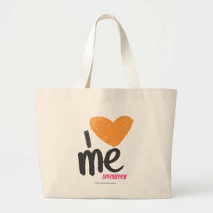 Bolso De Tela Gigante I corazón yo anaranjado