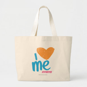 Bolso De Tela Gigante I corazón yo naranja/aguamarina