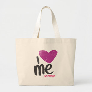 Bolso De Tela Gigante I corazón yo púrpura