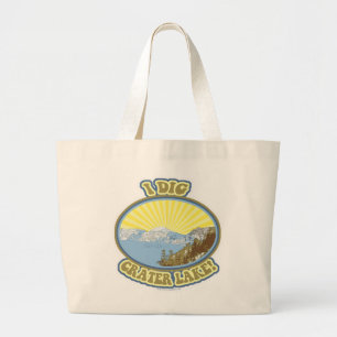 Bolso De Tela Gigante I Dig Crater Lake Ilustración Travel Motto Fun