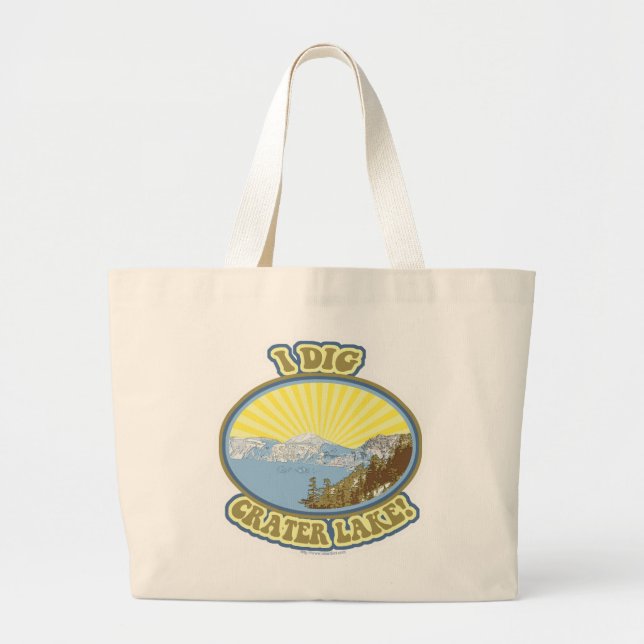 Bolso De Tela Gigante I Dig Crater Lake Ilustración Travel Motto Fun (Frente)