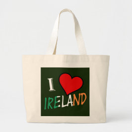 Bolso De Tela Gigante I Heart Ireland overlay jtcnt