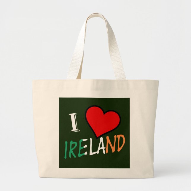 Bolso De Tela Gigante I Heart Ireland overlay jtcnt (Frente)