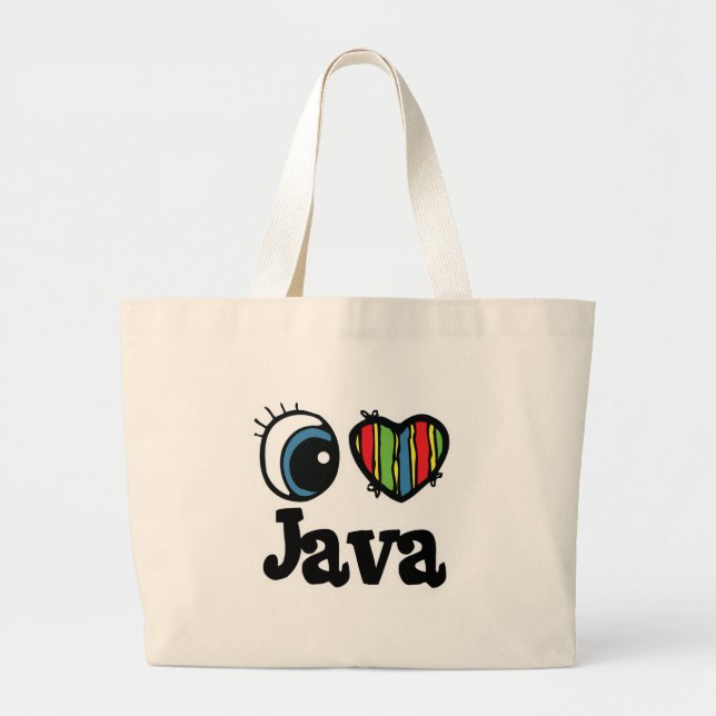 Bolso De Tela Gigante I Heart (Love) Java (Frente)