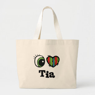 Bolso De Tela Gigante I Heart (Love) Tia