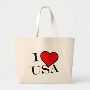 Bolso De Tela Gigante I Heart USA bk jtcnt