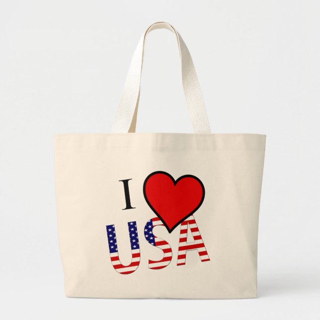 Bolso De Tela Gigante I Heart USA overlay jtcnt (Frente)