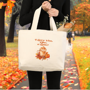 Bolso De Tela Gigante "I Love You, Like a Latte" (Te amo, como una lata)