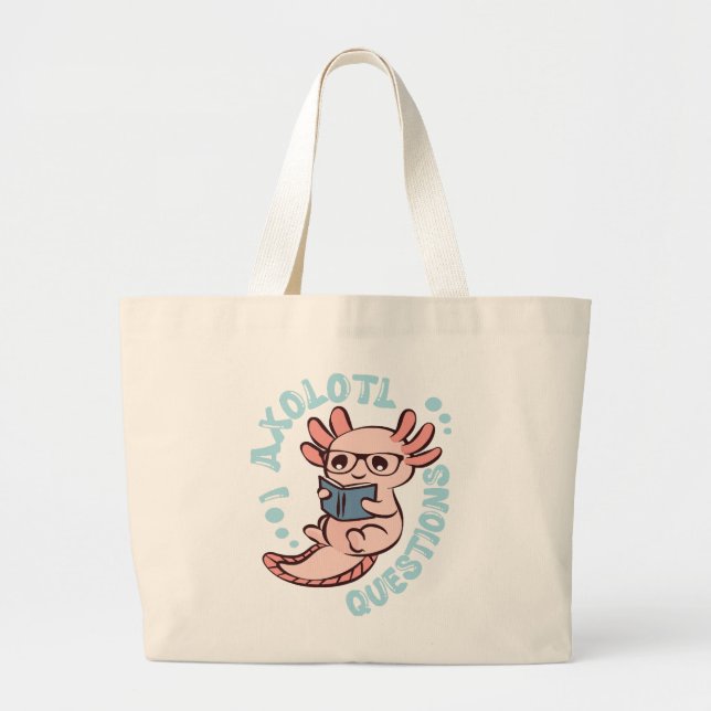 Bolso De Tela Gigante I Preguntas Axolotl (Frente)
