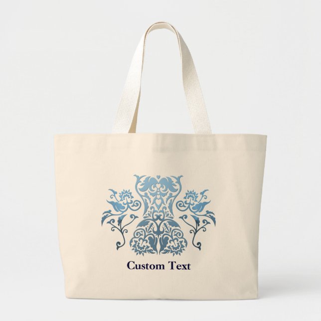 Bolso De Tela Gigante Icono de damasco de corsé floral (Frente)