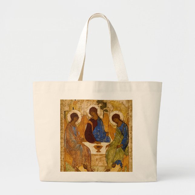 Bolso De Tela Gigante Icono de la Santísima Trinidad Rublev Regalo catól (Frente)