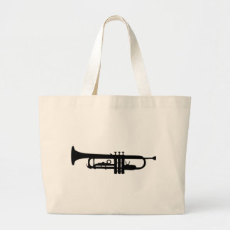 Bolso De Tela Gigante icono negro de la trompeta