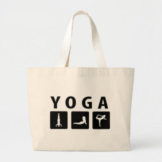 Bolso De Tela Gigante icono negro de la yoga