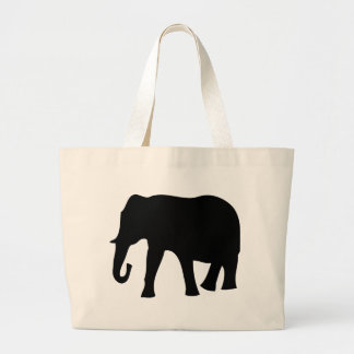 Bolso De Tela Gigante icono negro del elefante