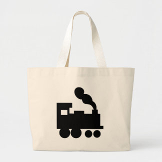 Bolso De Tela Gigante icono negro del ferrocarril del tren